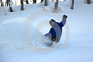 Slashing powder in the backcountry photo