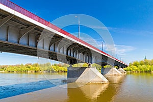 Slasko-Dabrowski bridge over Vistula River in Warsaw, Poland