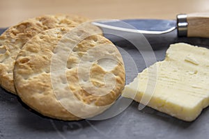 Slate Board with Biscuits and Cheese