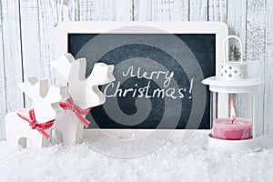 Slate board with Christmas decoration