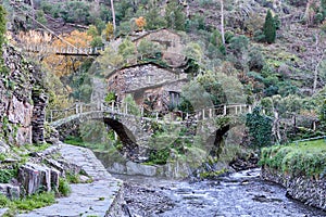 Slate houses in the historic village in Foz D Egua, Arganil in center of Portugal photo