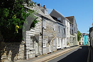 Slate hung facades at Padstow Cornwall photo