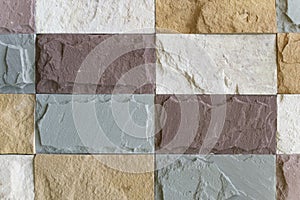 Slate Marble Split Face Mosaic pattern and background brick wall