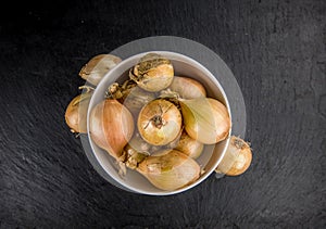 Slate slab with White Onions