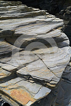 Slate stone texture in Playa las catedrales Ribadeo