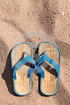 Slates on the sand beach