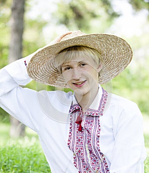 Slav teen at green meadow