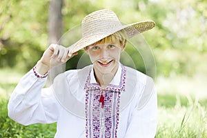 Slav teen at green meadow