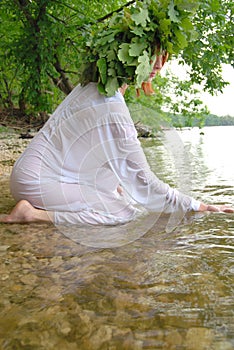 Slav woman in the water