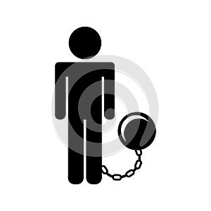 slave with fetter isolated icon design