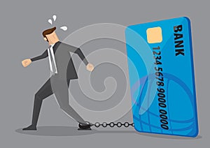 Slave to Credit Card Debt Conceptual Vector Illustration