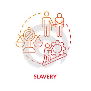 Slavery red gradient concept icon