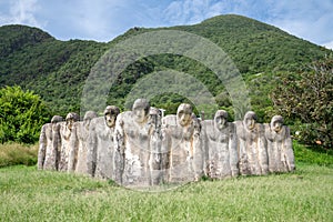 Slaves memorial with statues sculptures caribbean