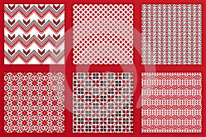 Slavic geometric seamless patterns set