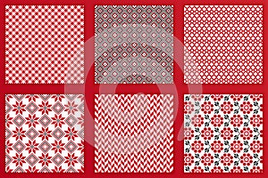 Slavic geometric seamless patterns set