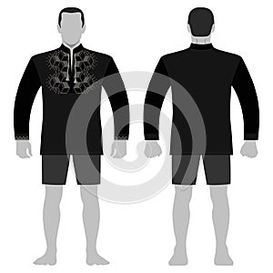 Slavic shirt vyshivanka fashion man body full length template