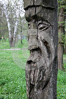 Slavic wooden idol