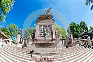 The Slavin mausoleum at Vysehrad Cemetery. Prague, Czech Republic