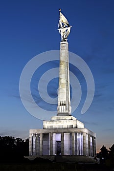 Slavin Memorial in Bratislava at Dusk