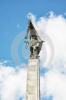 Slavin is the memorial monument and military cemetery in Bratislava, detail photo