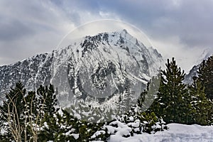 Slavkovsky Peak in a beautiful winter scenery. High Tatra Mountains. Slovakia.