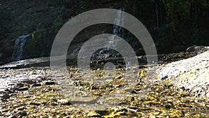 Slavonic Springs in Izborsk, Pskov region, Russia,Picturesque landscape with twelve underground pure Slavonic springs