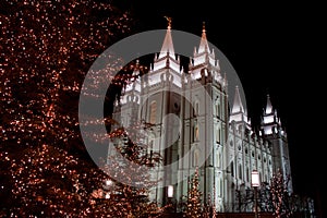 SLC Temple Christmas photo