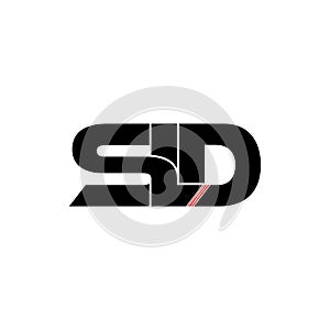 SLD letter monogram logo design vector