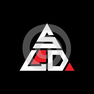 SLD triangle letter logo design with triangle shape. SLD triangle logo design monogram. SLD triangle vector logo template with red