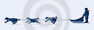 Sled Dogs graphic vector.