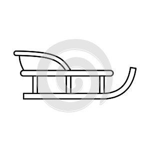 Sled icon in outline style