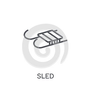 Sled linear icon. Modern outline Sled logo concept on white back