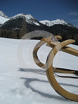 Sled in Snow in Tirol / Tyrol