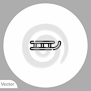 Sled vector icon sign symbol