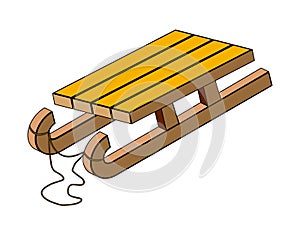 Sled, wooden sledge vector symbol icon design.