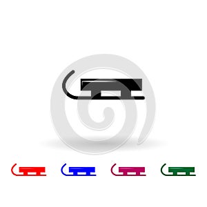 Sledge multi color icon. Simple glyph, flat vector of winter icons for ui and ux, website or mobile application