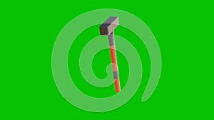 Sledgehammer 3d model on green screen