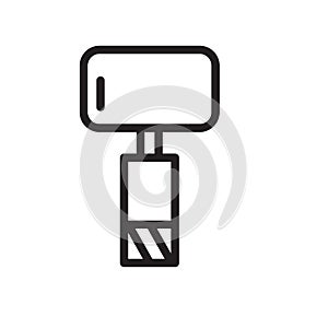 Sledgehammer icon vector isolated on white background, Sledgehammer sign , line symbol or linear element design in outline style