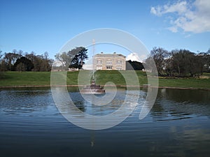 Sledmere House, back view with the fountain