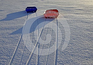 Sleds on snow (2)