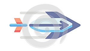 Sleek Abstract Arrow with Speed Elements, Fast Progress, vector design Generative AI