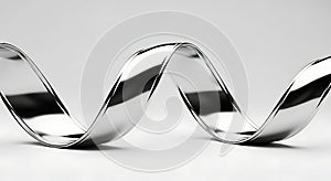 Abstract Silver Ribbon Wave