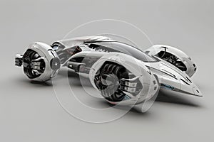 Sleek Aerodynamic Concept A Futuristic Vehicle Teased on Gray Horizon