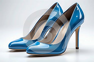 Sleek Azure Blue Patent Leather Heels