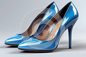 Sleek Azure Blue Patent Leather Heels