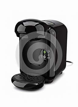 Sleek black coffee maker with modern design