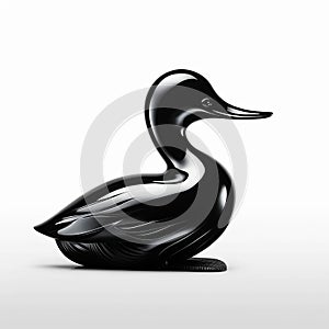 Sleek Black Duck Figurine With Refined Lines And Precise Details