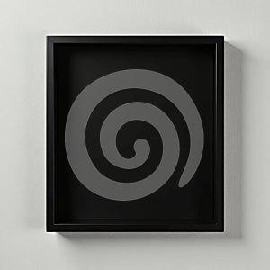 Sleek black frame, invisible on black backdrop , dark, matte photo