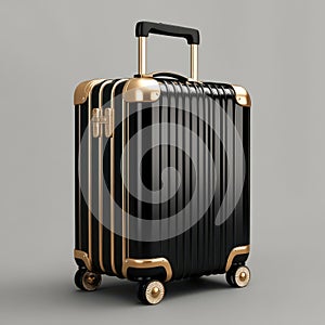 Luxury Black and Gold Suitcase
