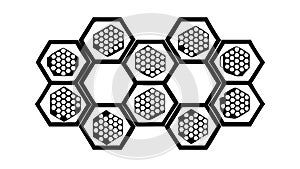 Sleek Black Honeycomb Pattern, Modern Geometric Tech Background, vector design Generative AI